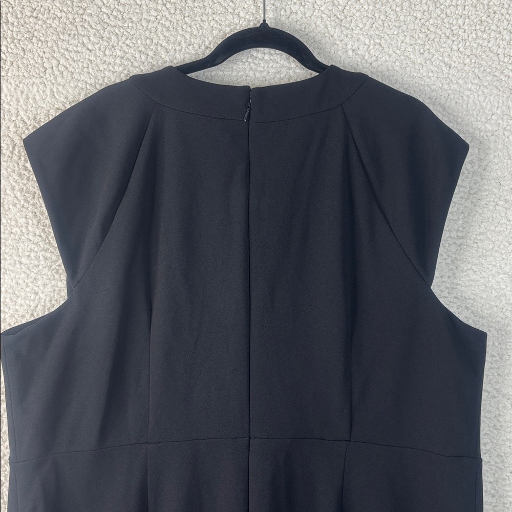 NWT DKNY Womens Black Scuba Crepe Twist Keyhole Neck Midi Dress PLUS SIZE 20W - Picture 9 of 14